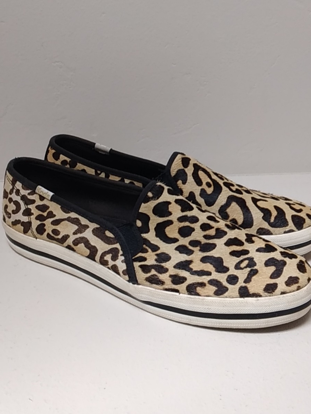Keds x Kate Spade Double Decker Calf Hair Leather Slip On Sneakers Size 10